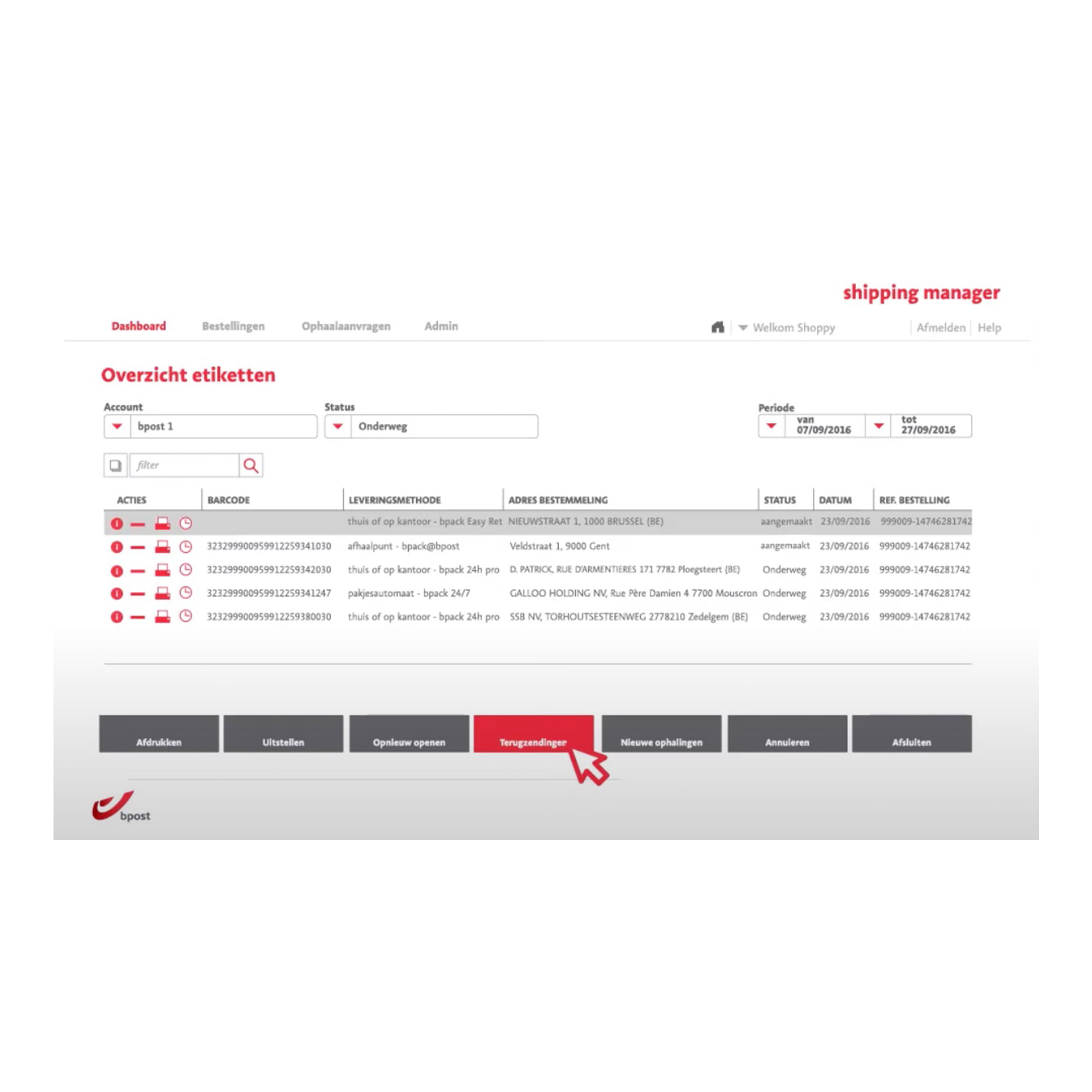 Bpost Shipping Manager