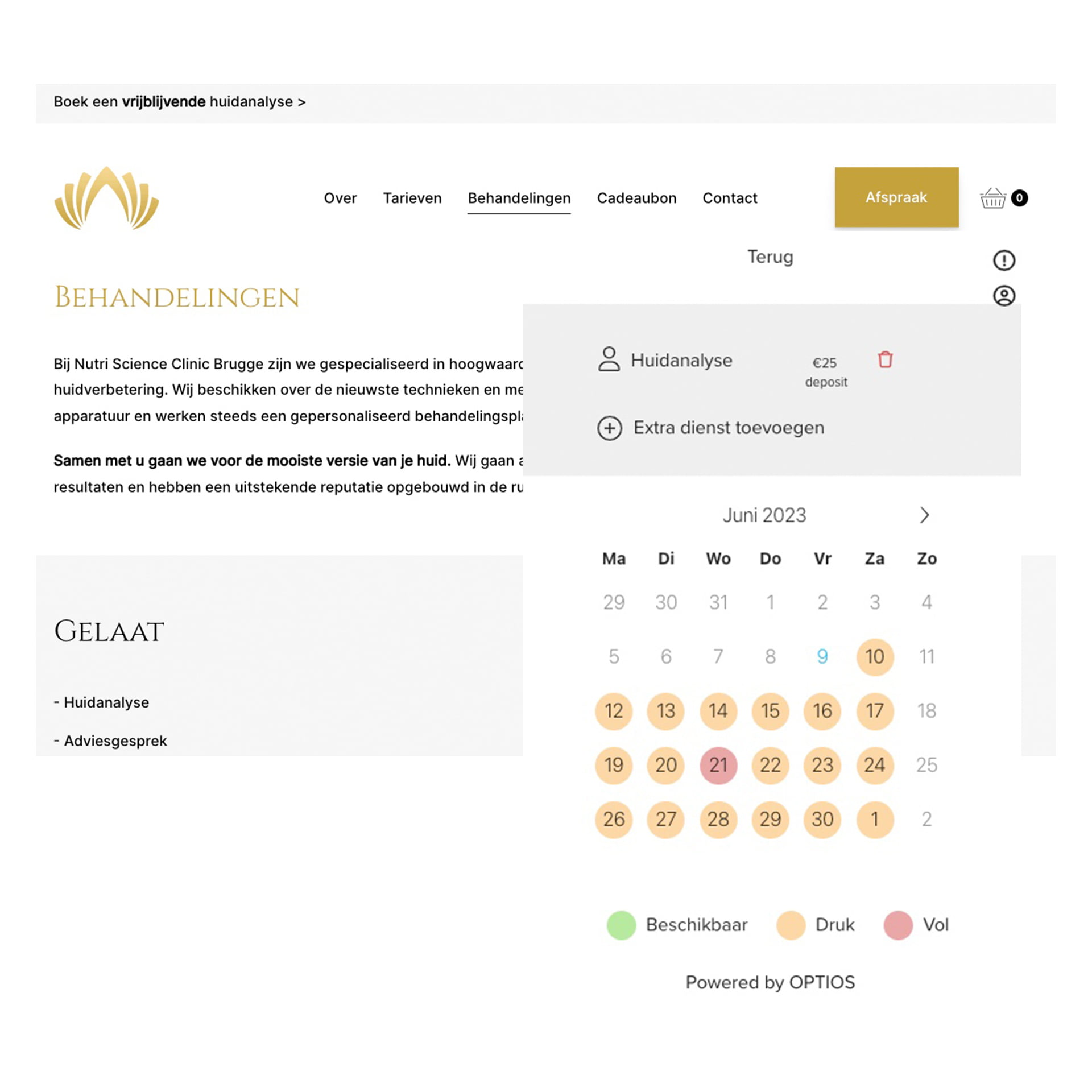 Website integratie Optios KNEET Optios