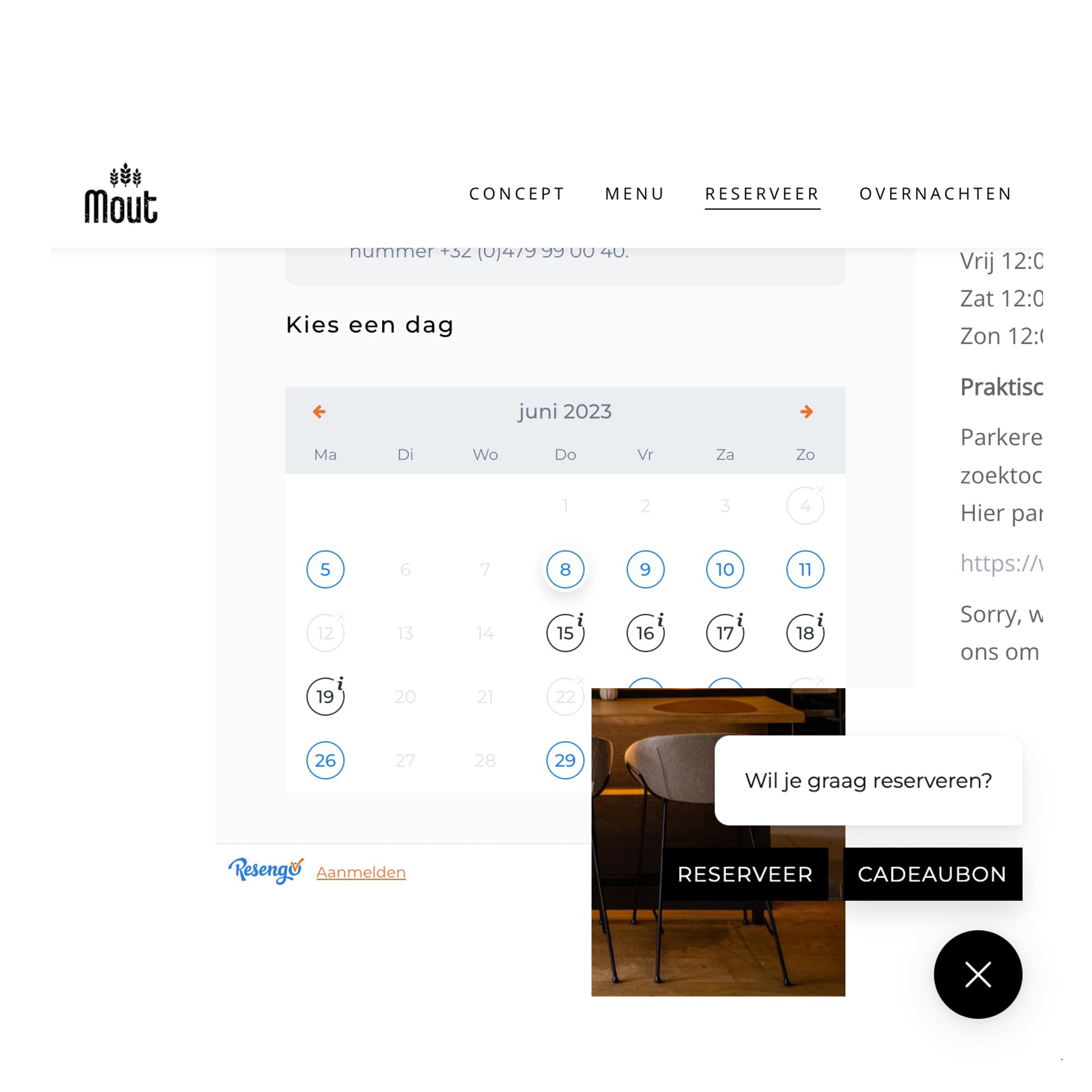 Website integratie Resengo KNEET Resengo